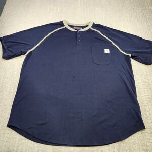 Flame Resistant Shirt Men 3XL Bocomal FR Blue Henley Heavy Cotton Welder Work